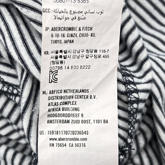 Abercrombie & Fitch Striped Jersey Shirt Dress Drawstring Waist Pockets - NWOT - Picture 6 of 6